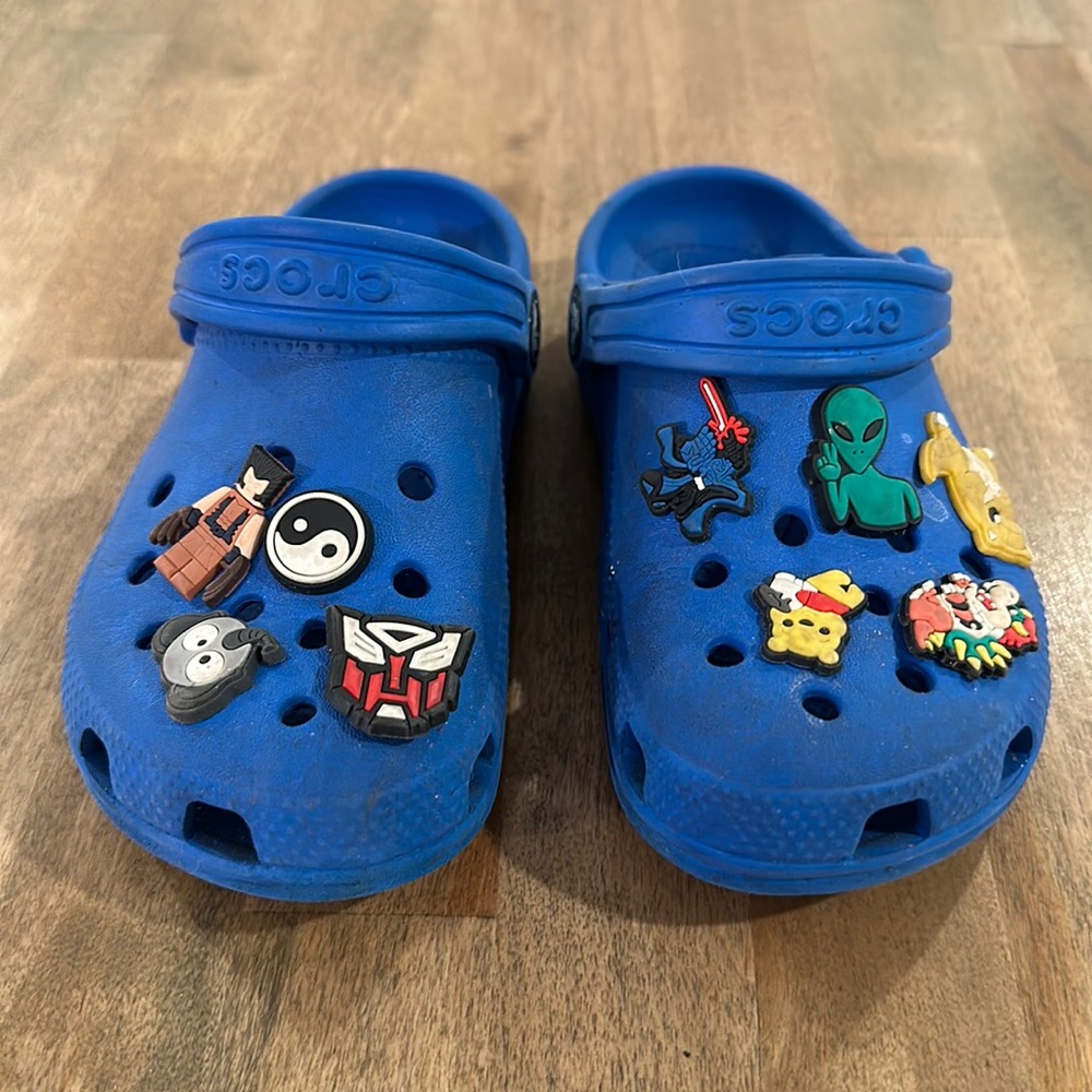 Blue kids crocs